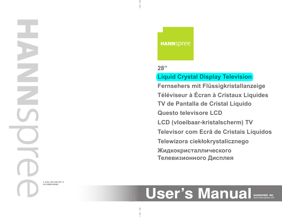 HANNspree 62-01000016G000 User Manual | 39 pages