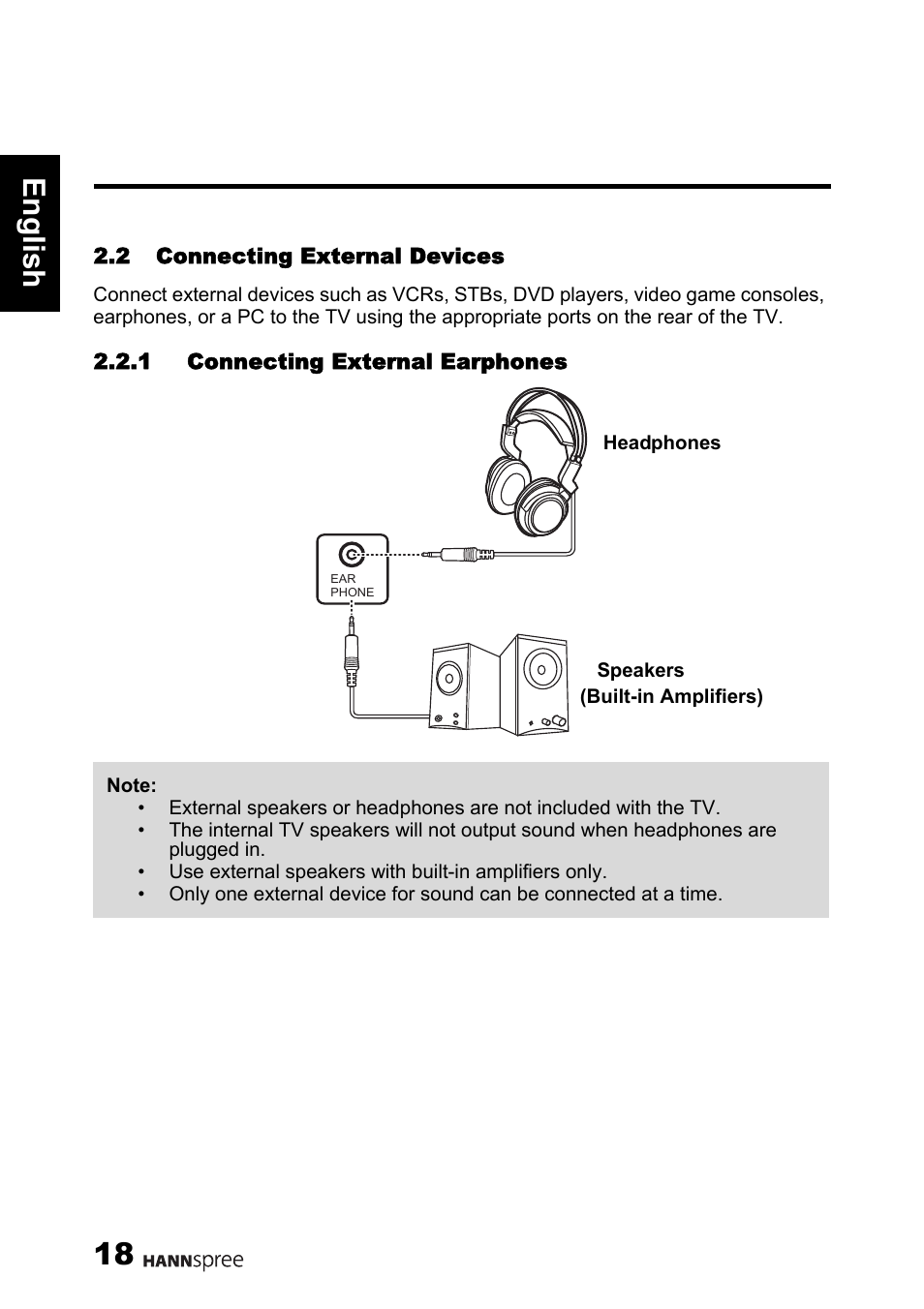 18 engli sh | HANNspree 62-01000016G000 User Manual | Page 19 / 39