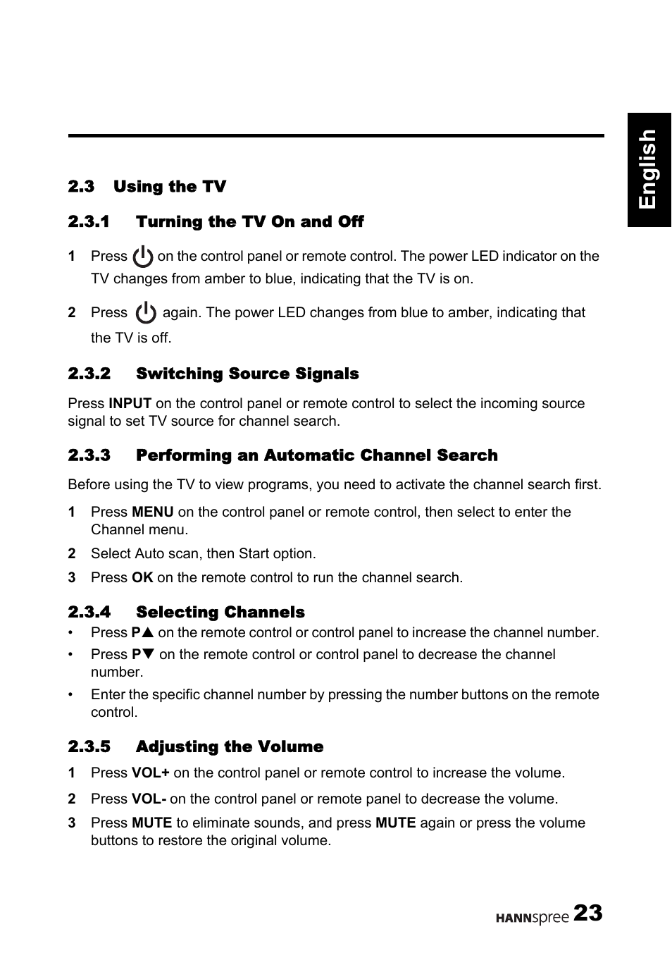 23 english | HANNspree 62-01000016G000 User Manual | Page 24 / 39