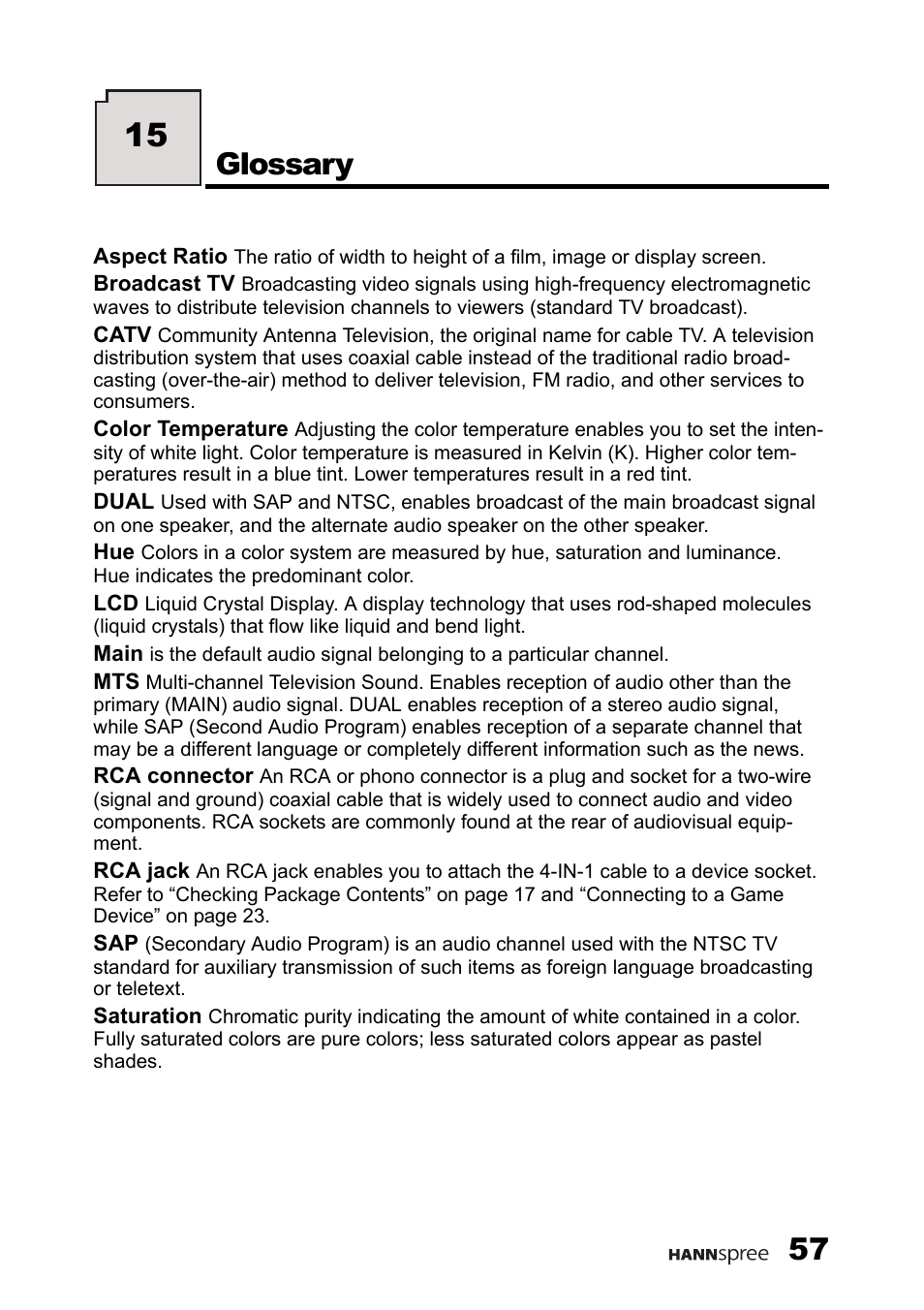 Glossary | HANNspree F660-10A1 User Manual | Page 58 / 59