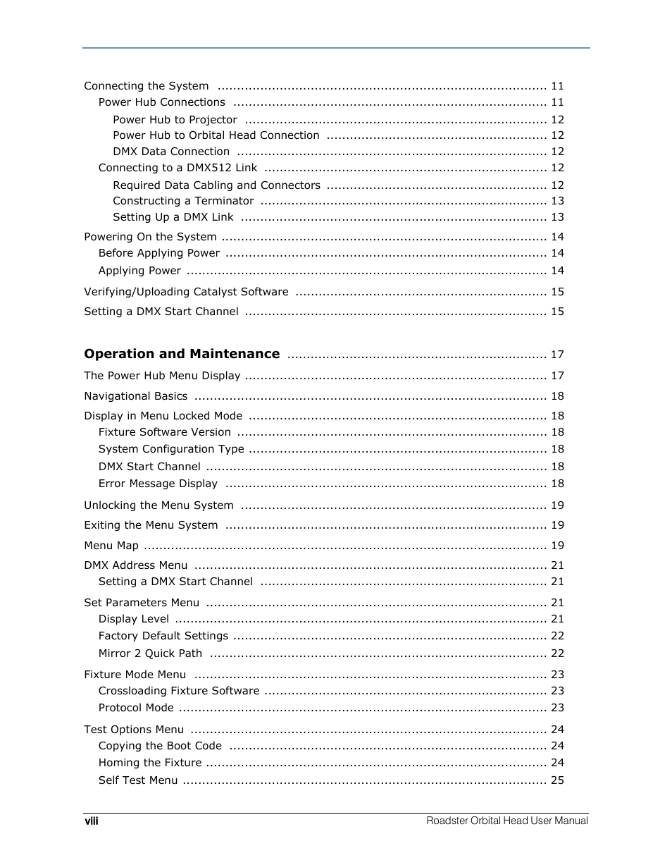 High End Systems Roadster Orbital Head System User Manual | Page 8 / 54