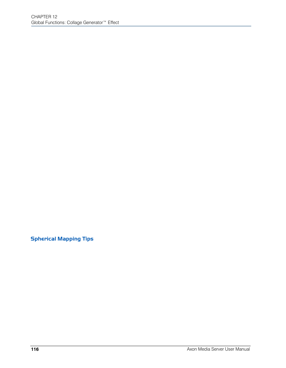 Spherical mapping tips | High End Systems AXON User Manual | Page 136 / 288