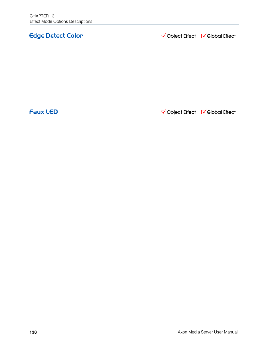 Edge detect color, Faux led, Edge detect color faux led | High End Systems AXON User Manual | Page 158 / 288