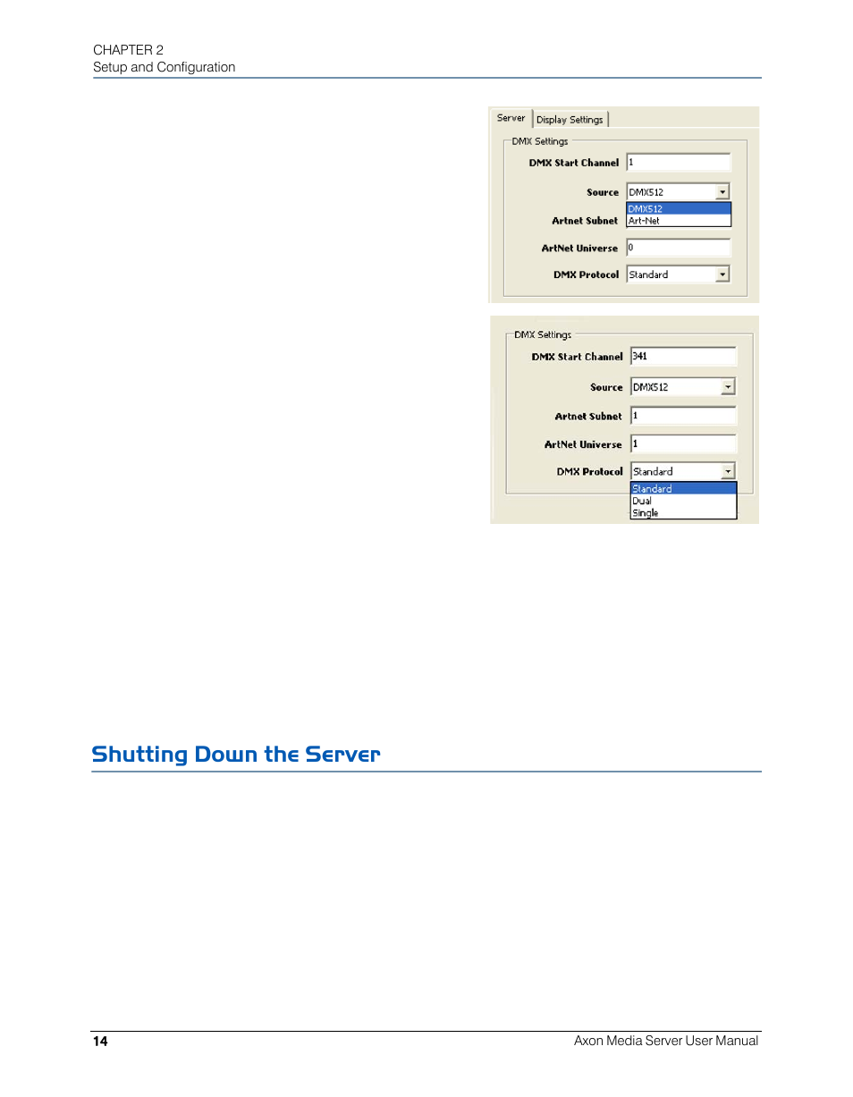 Shutting down the server | High End Systems AXON User Manual | Page 34 / 288