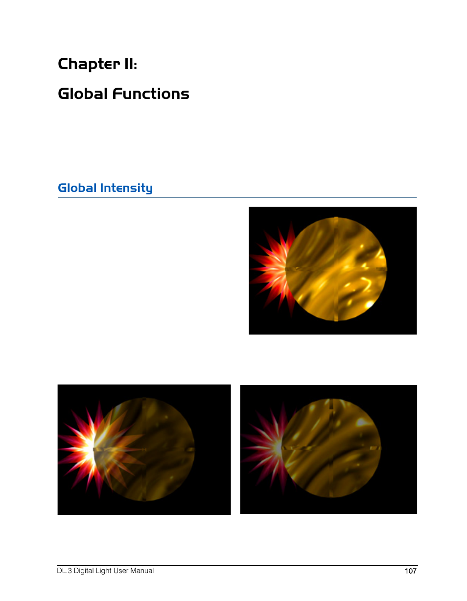 Chapter 11: global functions, Global intensity, Meters, see chapter 11: global functions | High End Systems DL.3 User Manual | Page 129 / 334