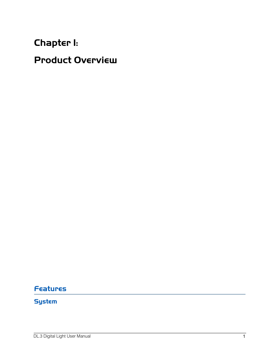 Chapter 1: product overview, Features, System | High End Systems DL.3 User Manual | Page 23 / 334