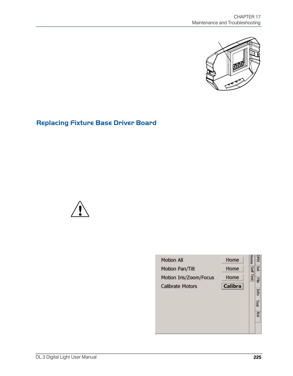 Replacing fixture base driver board | High End Systems DL.3 User Manual | Page 247 / 334