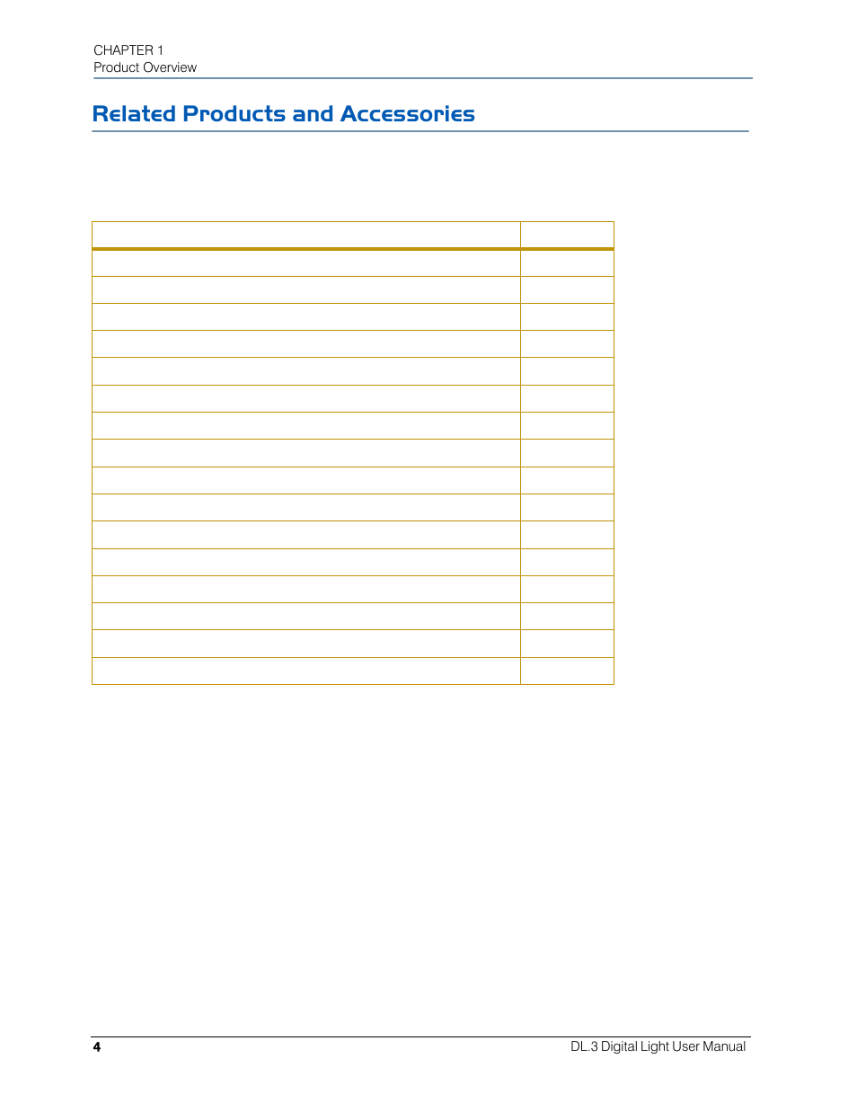 Related products and accessories | High End Systems DL.3 User Manual | Page 26 / 334