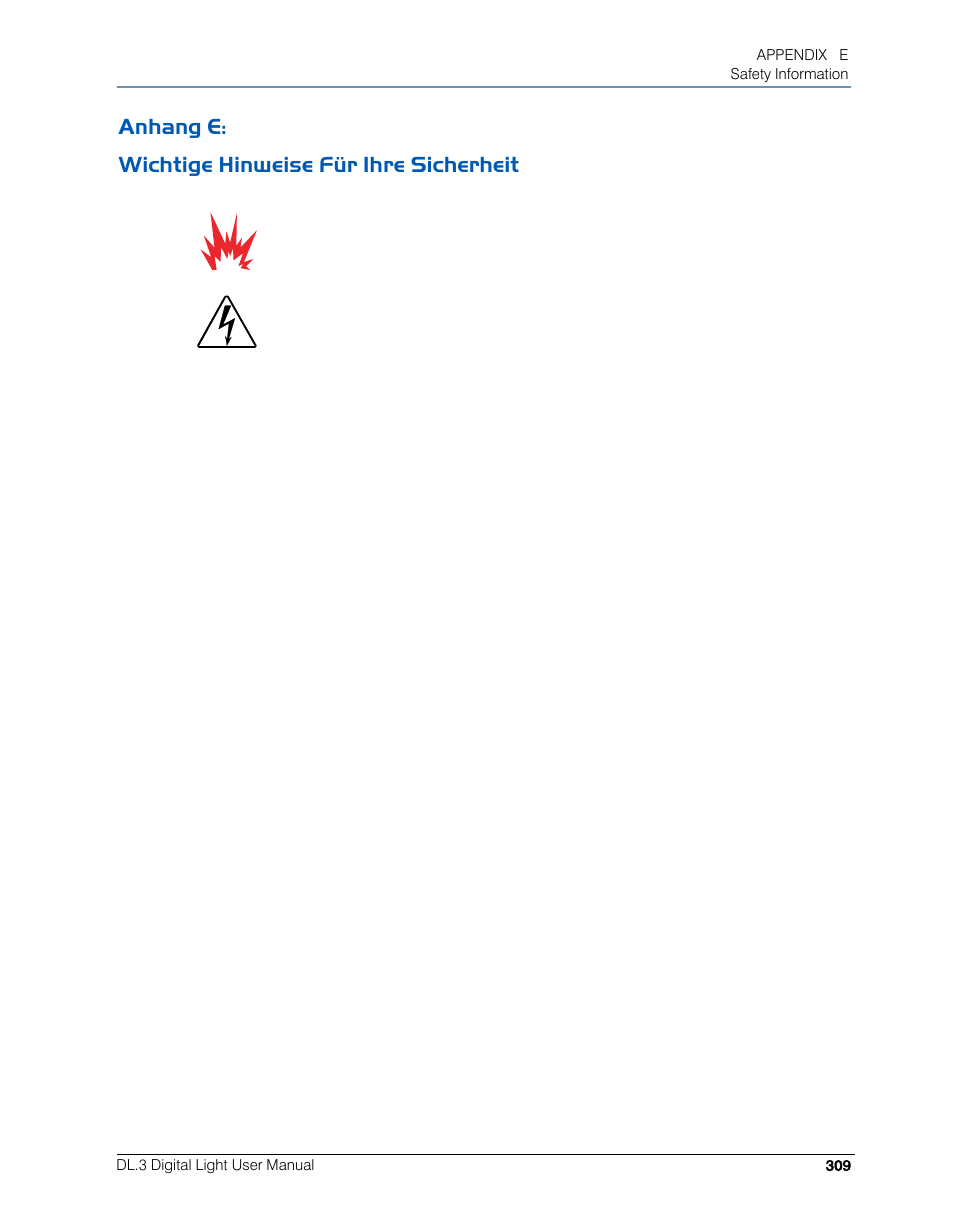 Anhang e: wichtige hinweise für ihre sicherheit | High End Systems DL.3 User Manual | Page 331 / 334