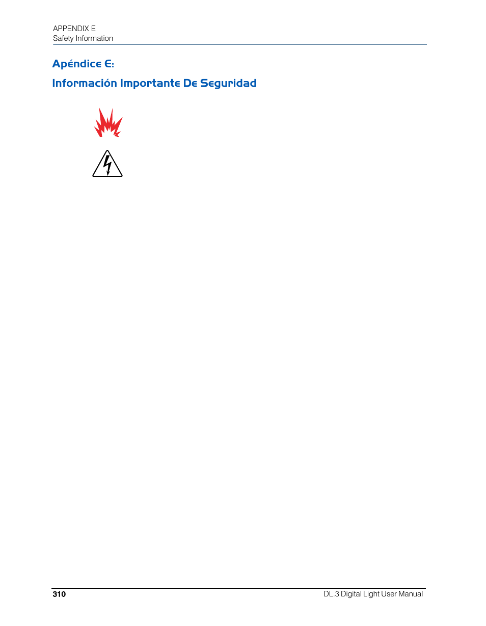 Apéndice e: información importante de seguridad | High End Systems DL.3 User Manual | Page 332 / 334