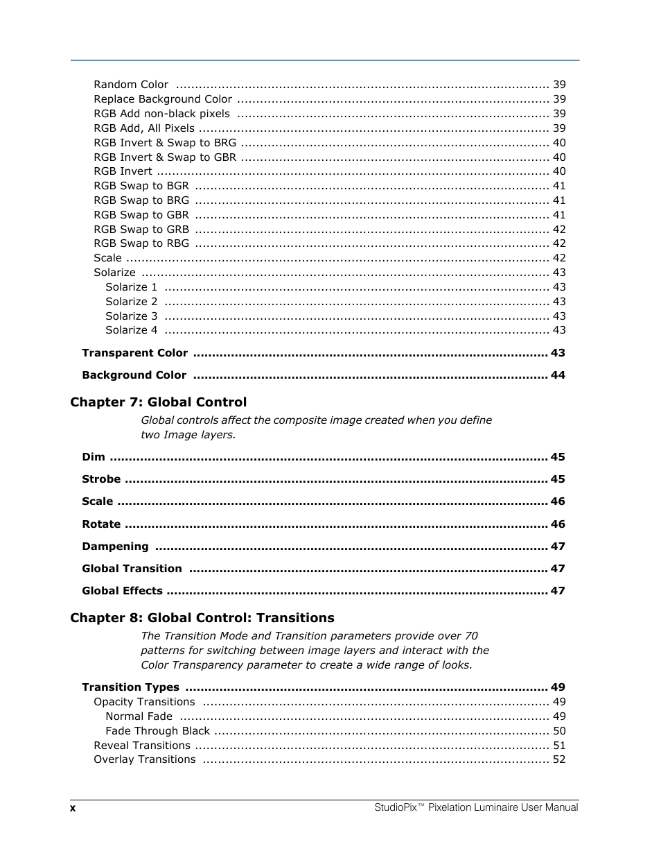 High End Systems StudioPix Pixelation Luminaire User Manual | Page 10 / 118