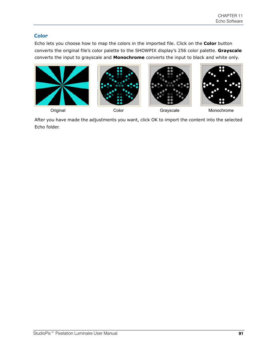 Color | High End Systems StudioPix Pixelation Luminaire User Manual | Page 105 / 118