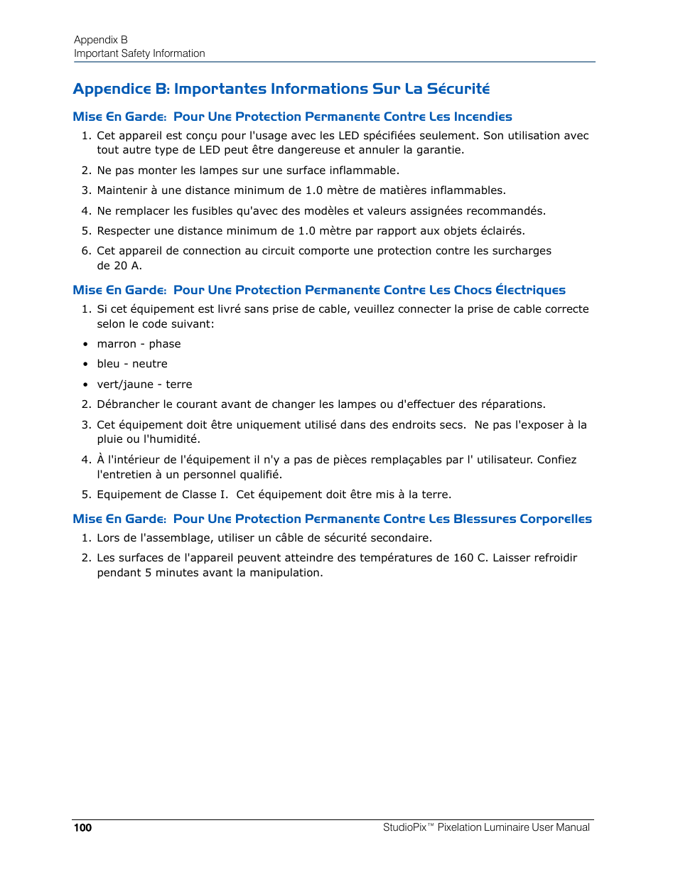 High End Systems StudioPix Pixelation Luminaire User Manual | Page 114 / 118