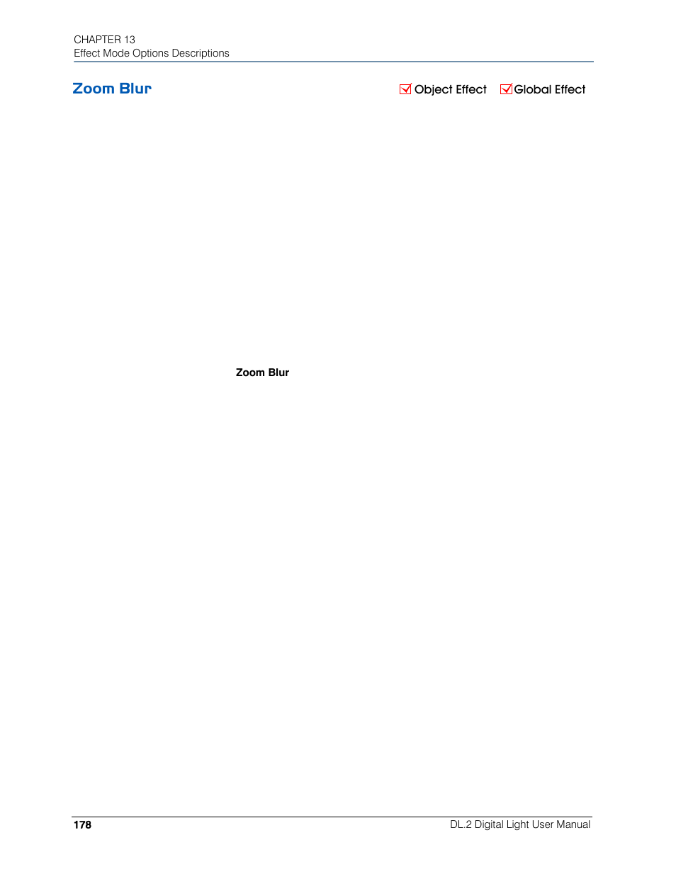 Zoom blur | High End Systems DL.2 User Manual | Page 200 / 322