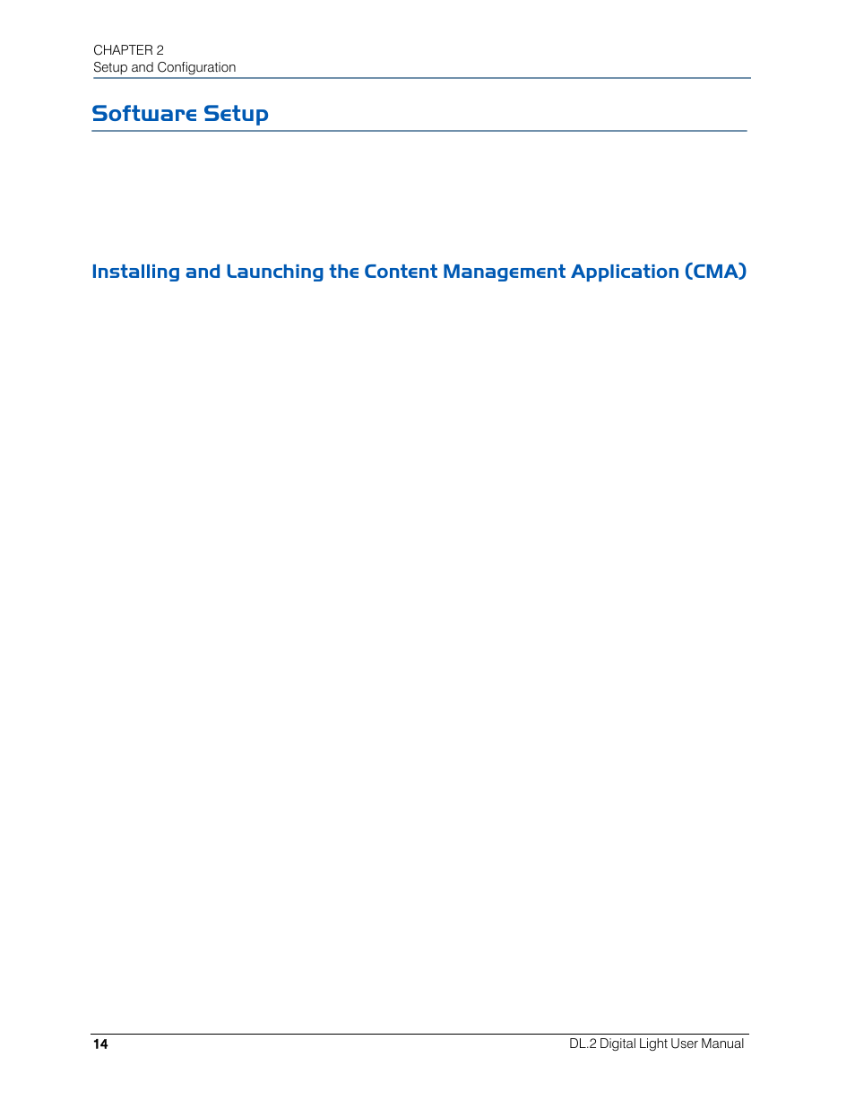 Software setup | High End Systems DL.2 User Manual | Page 36 / 322