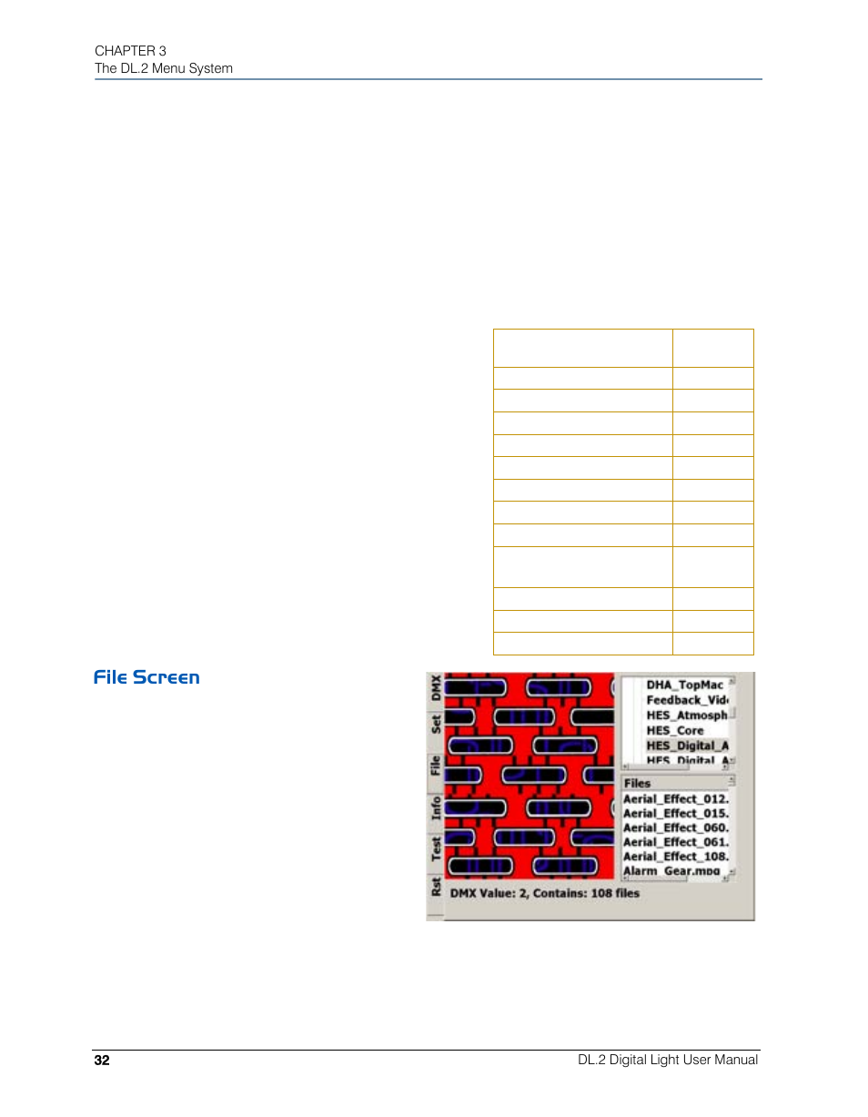File screen | High End Systems DL.2 User Manual | Page 54 / 322