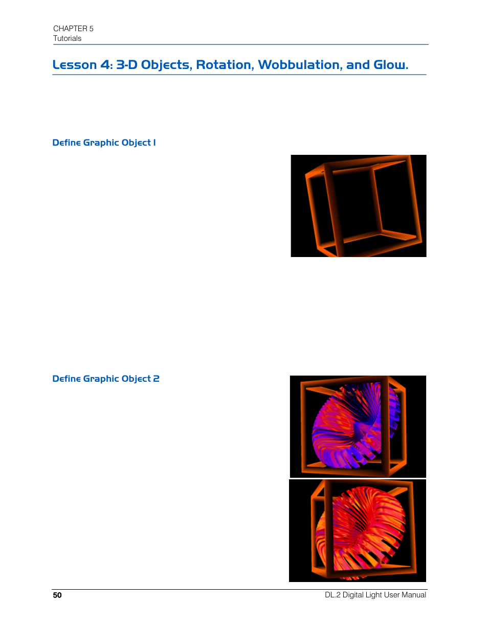 Define graphic object 1, Define graphic object 2, Define graphic object 1 define graphic object 2 | High End Systems DL.2 User Manual | Page 72 / 322