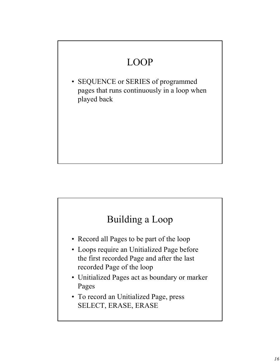 Loop, Building a loop | High End Systems Universal Controller User Manual | Page 16 / 44