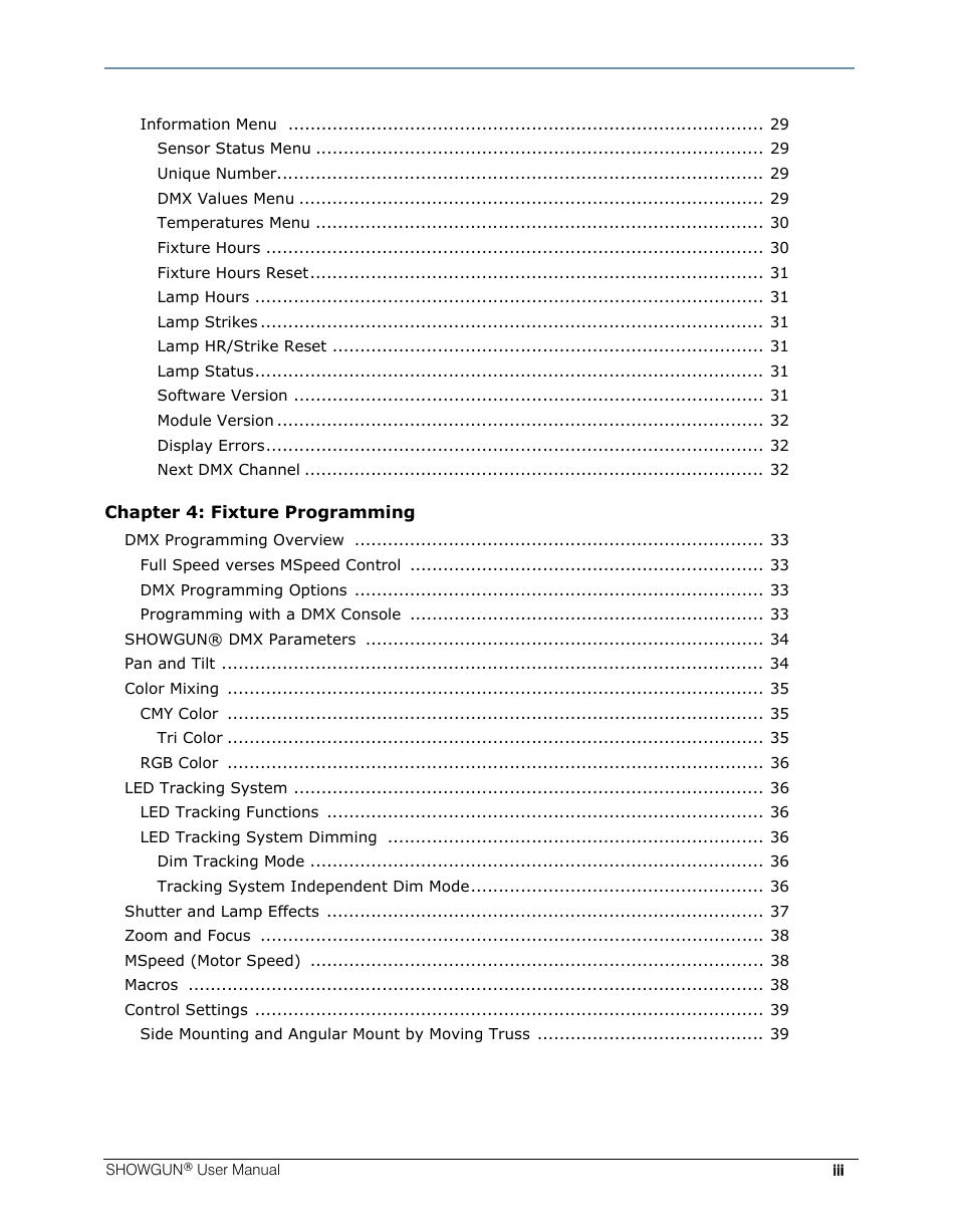 High End Systems SHOWGUN User Manual | Page 11 / 76