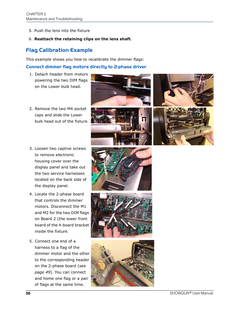 Flag calibration example | High End Systems SHOWGUN User Manual | Page 62 / 76