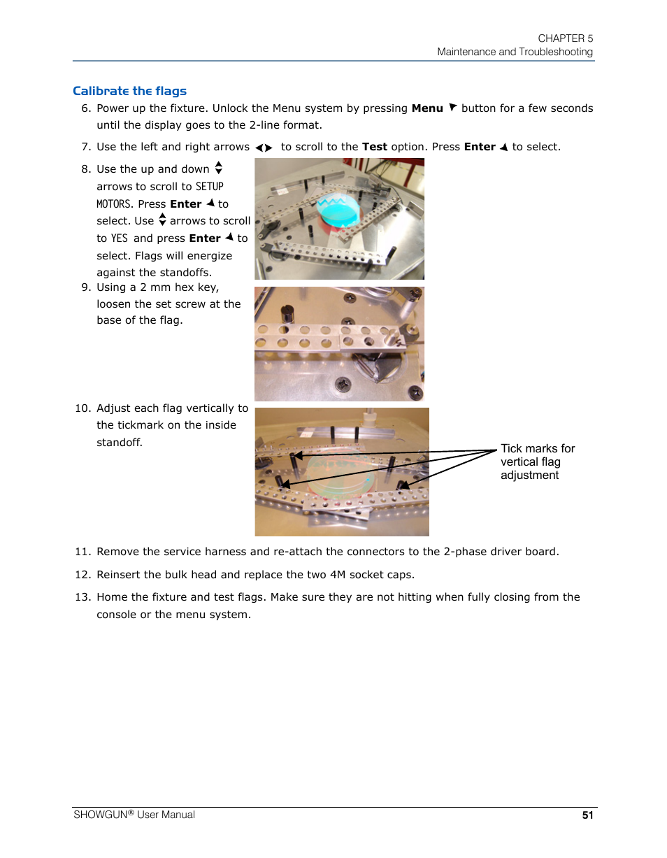 Calibrate the flags | High End Systems SHOWGUN User Manual | Page 63 / 76