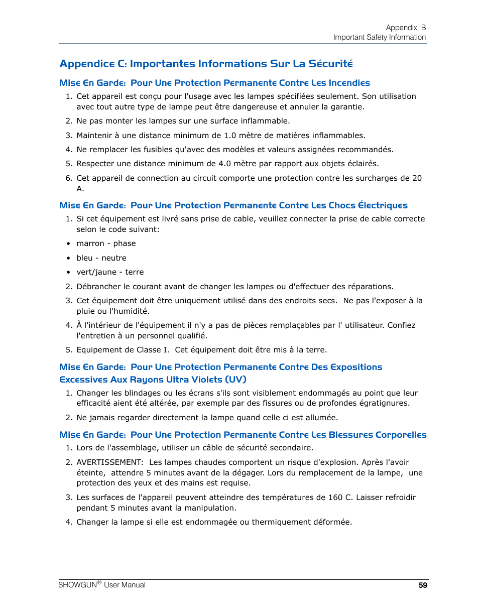 High End Systems SHOWGUN User Manual | Page 71 / 76