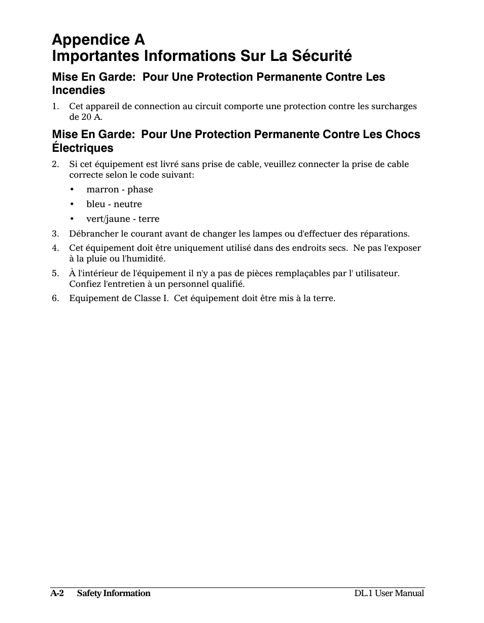 Appendix b | High End Systems DL1 User Manual | Page 74 / 82
