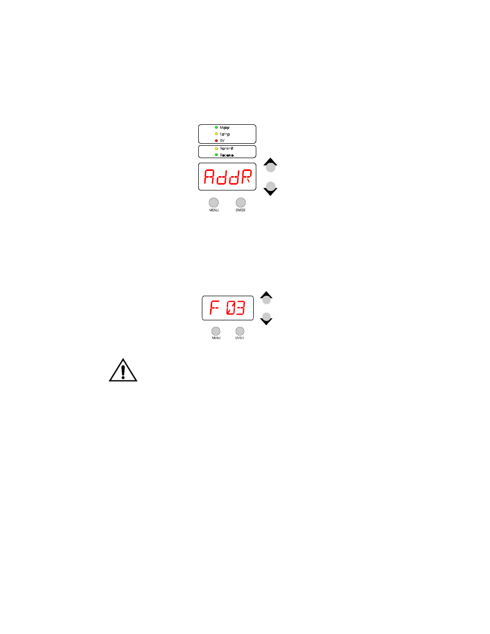 Figure 25 . the controller’s addr(ess) menu allow, Figure 26 . the fixture number display | High End Systems High End LCD Controller for Studio Color User Manual | Page 46 / 272