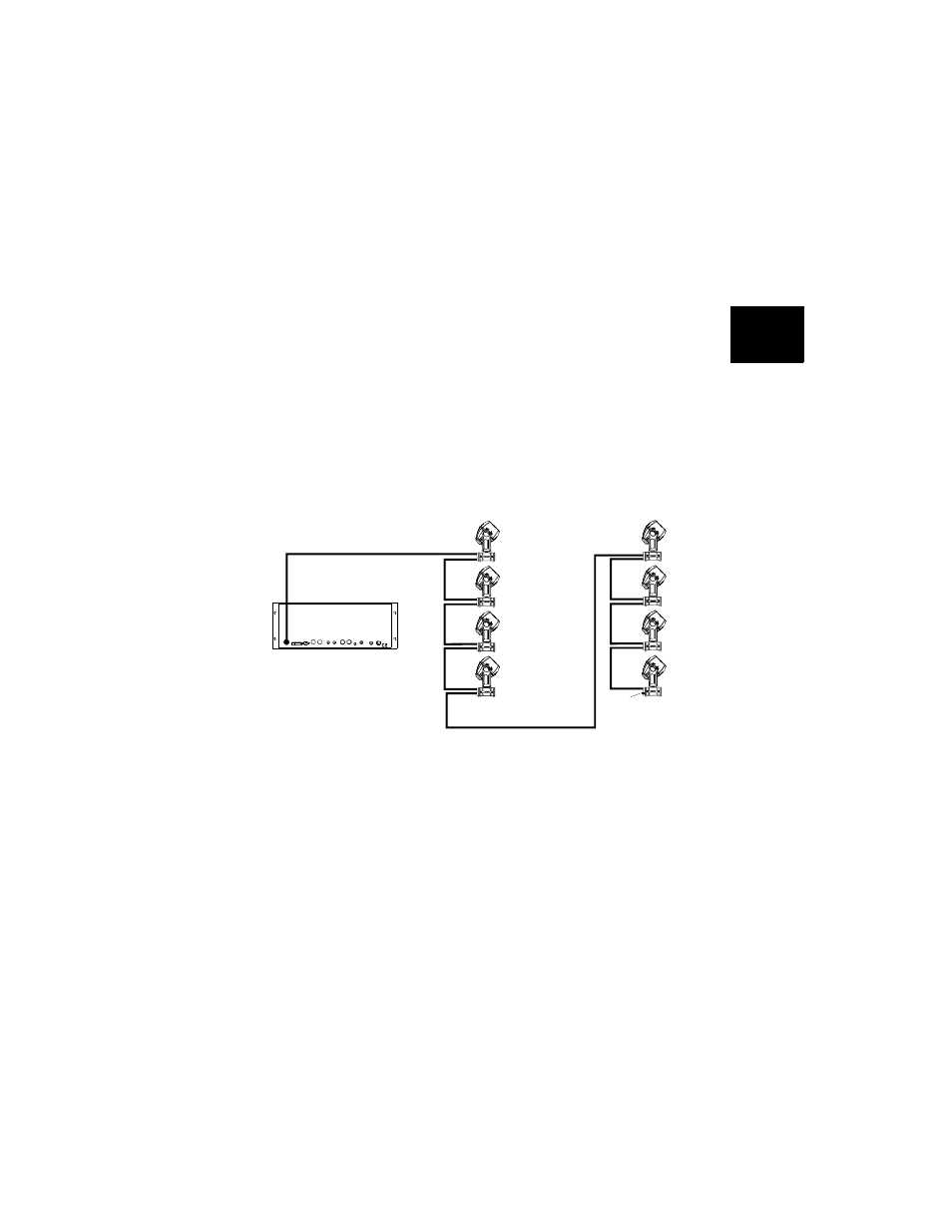 Examples, Figure 212 . each of the eight fixtures connected | High End Systems High End LCD Controller for Studio Color User Manual | Page 51 / 272