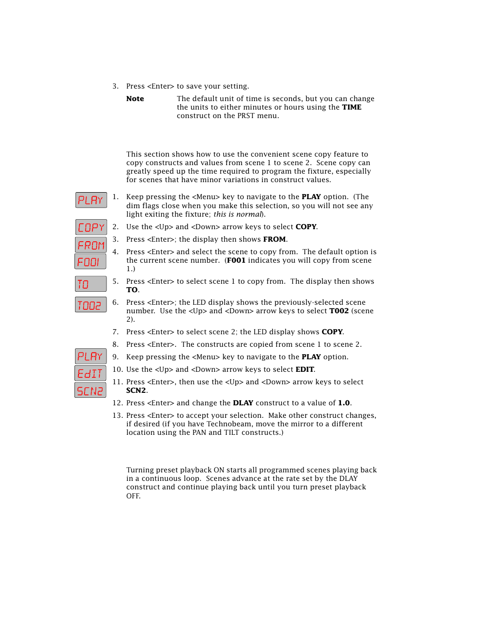 Creating scene 2, Playing back both scenes | High End Systems Technobeam User Manual | Page 107 / 173