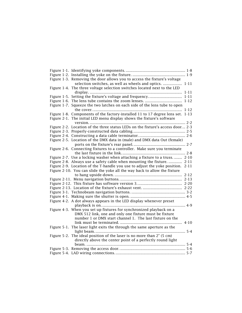 Table of figures | High End Systems Technobeam User Manual | Page 12 / 173
