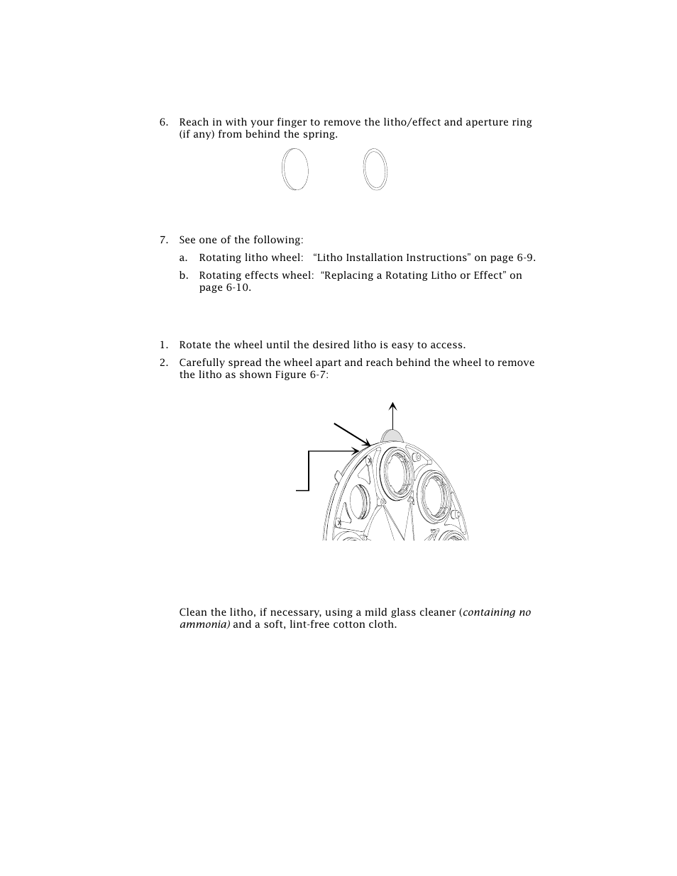 Removing a static litho, Cleaning the litho | High End Systems Technobeam User Manual | Page 127 / 173