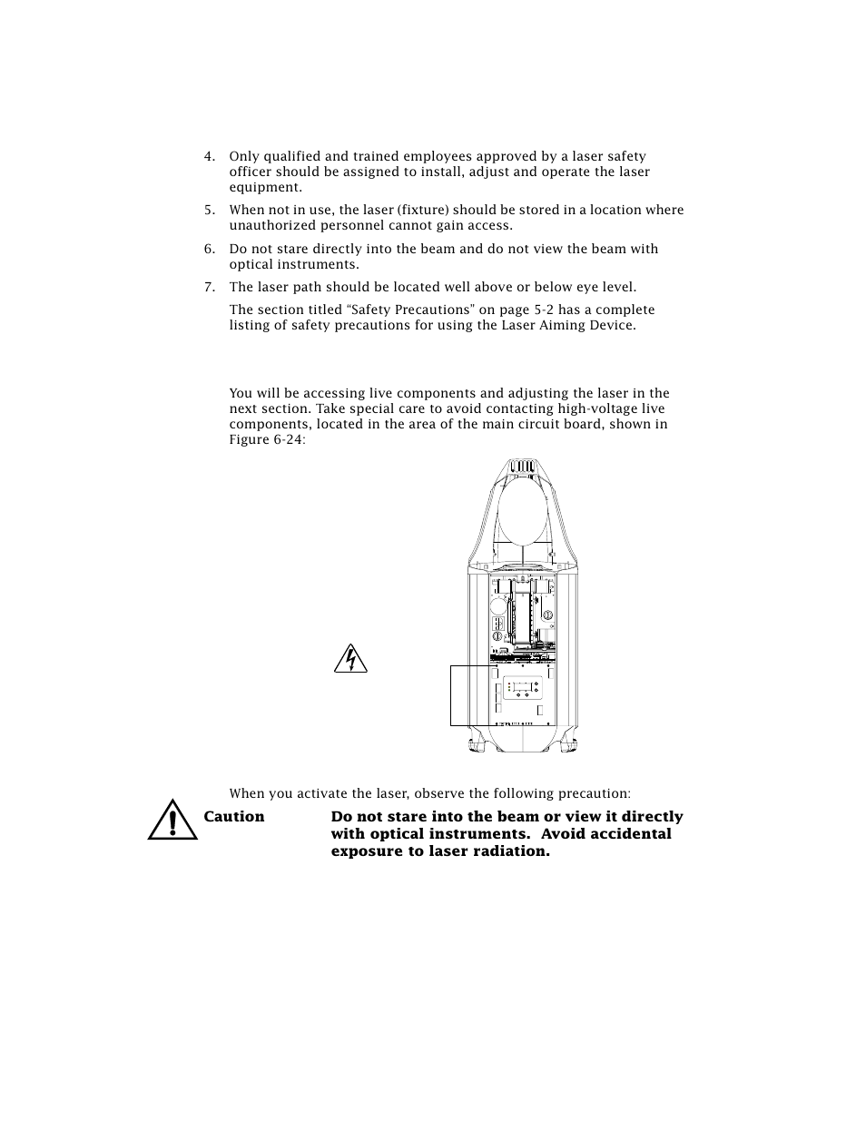 Live components, Figure 6-24. high-voltage component location -20 | High End Systems Technobeam User Manual | Page 139 / 173