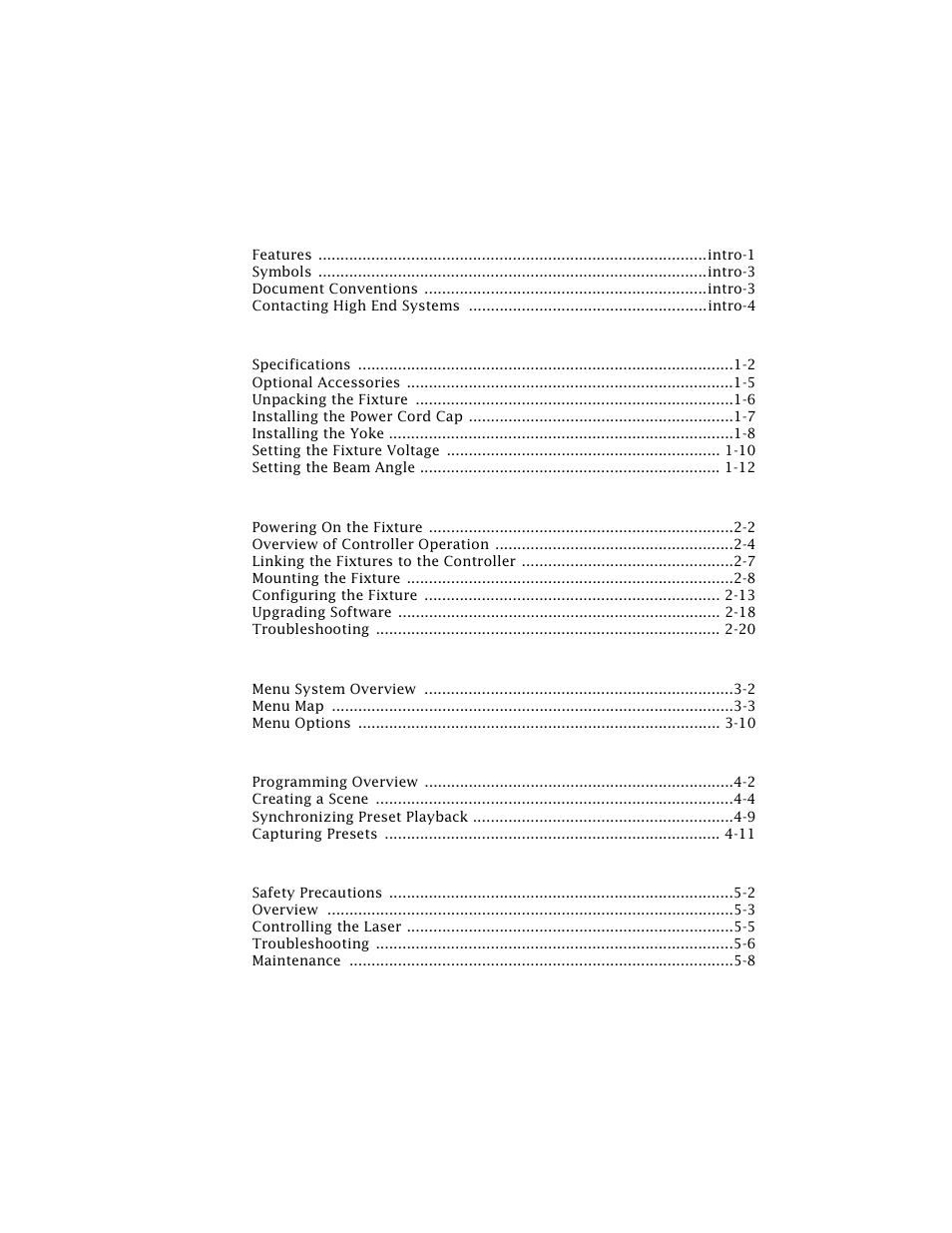 High End Systems Technobeam User Manual | Page 16 / 173