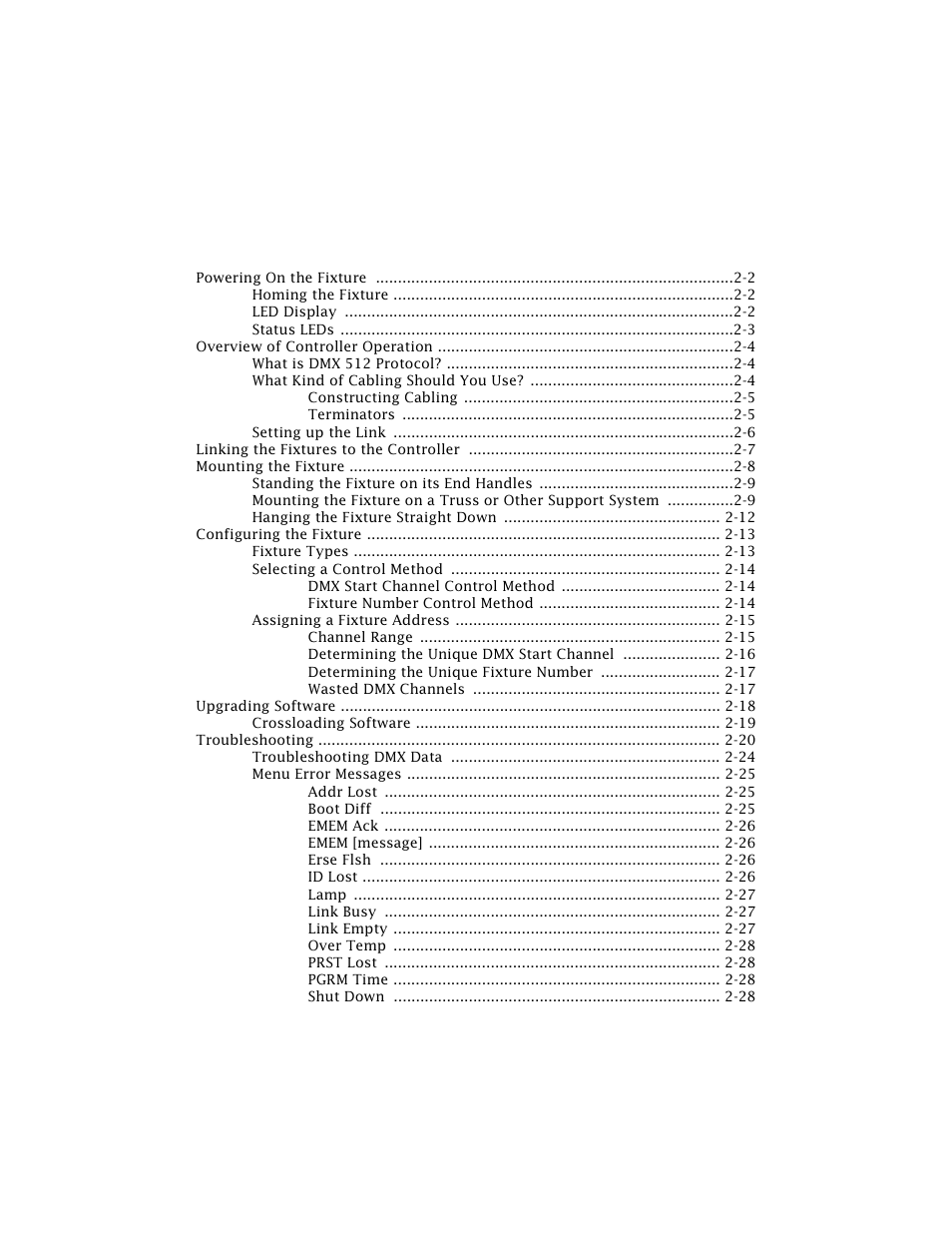 Chapter 2 setting up your fixture, Chapter 2, Setting up your fixture | High End Systems Technobeam User Manual | Page 42 / 173