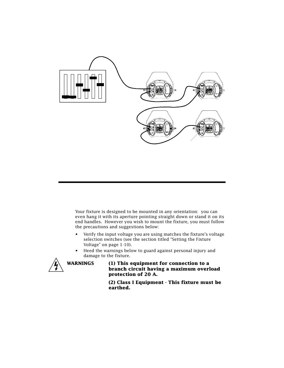 Mounting the fixture, Mounting the fixture -8, 8 mounting the fixture technobeam | User manual | High End Systems Technobeam User Manual | Page 49 / 173