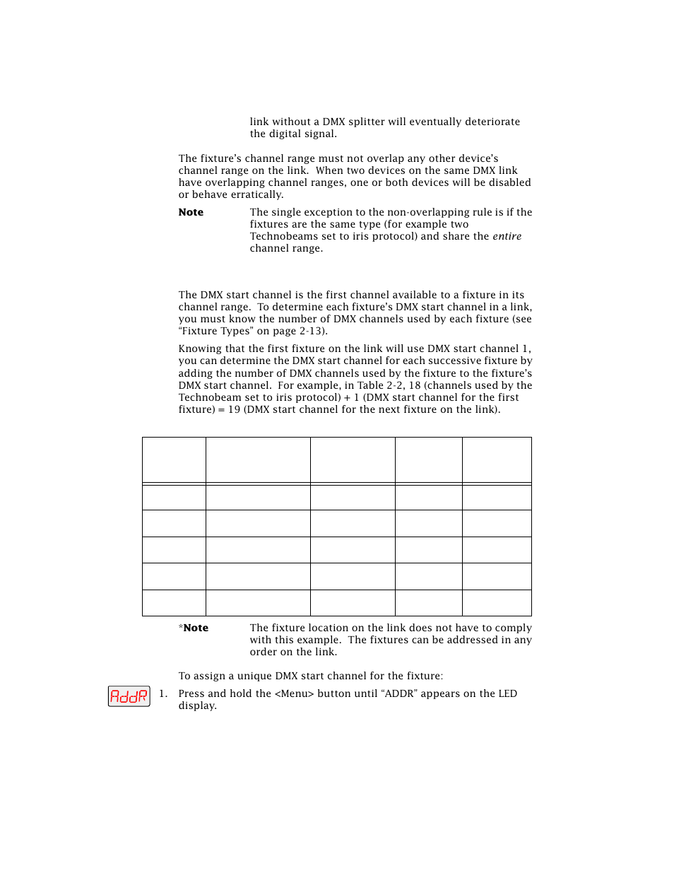 Determining the unique dmx start channel | High End Systems Technobeam User Manual | Page 57 / 173