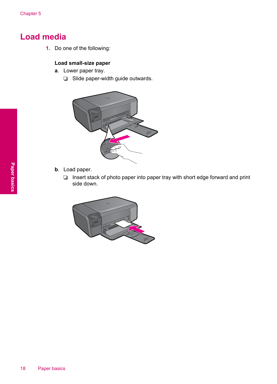 Load media | HP Photosmart C4780 User Manual | Page 20 / 120