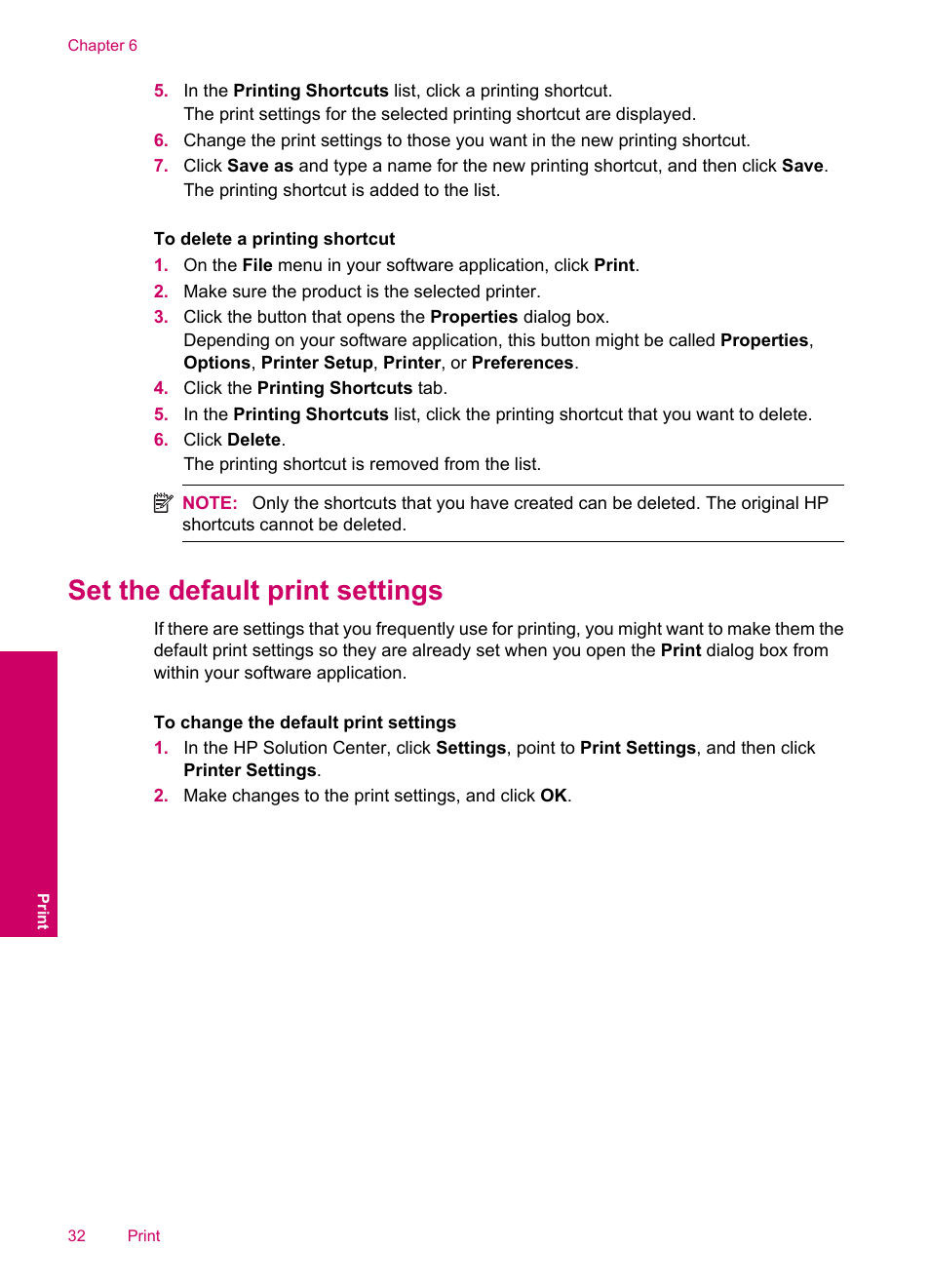 Set the default print settings | HP Photosmart C4780 User Manual | Page 34 / 120