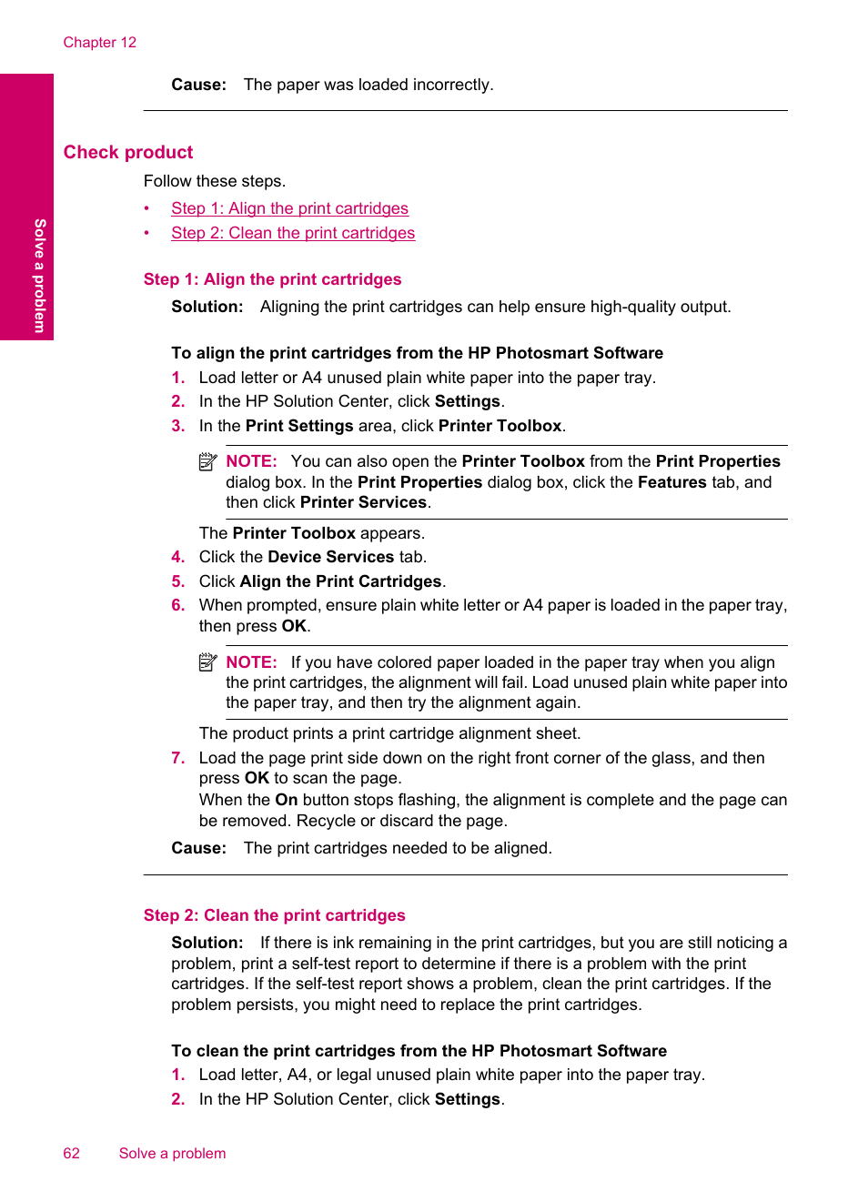Check product | HP Photosmart C4780 User Manual | Page 64 / 120