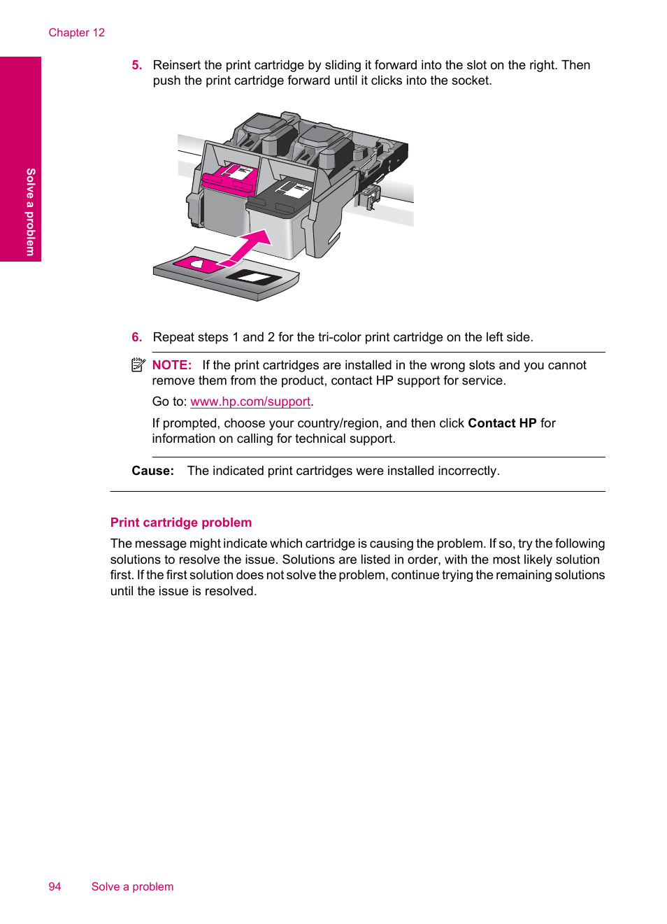 Print cartridge problem | HP Photosmart C4780 User Manual | Page 96 / 120