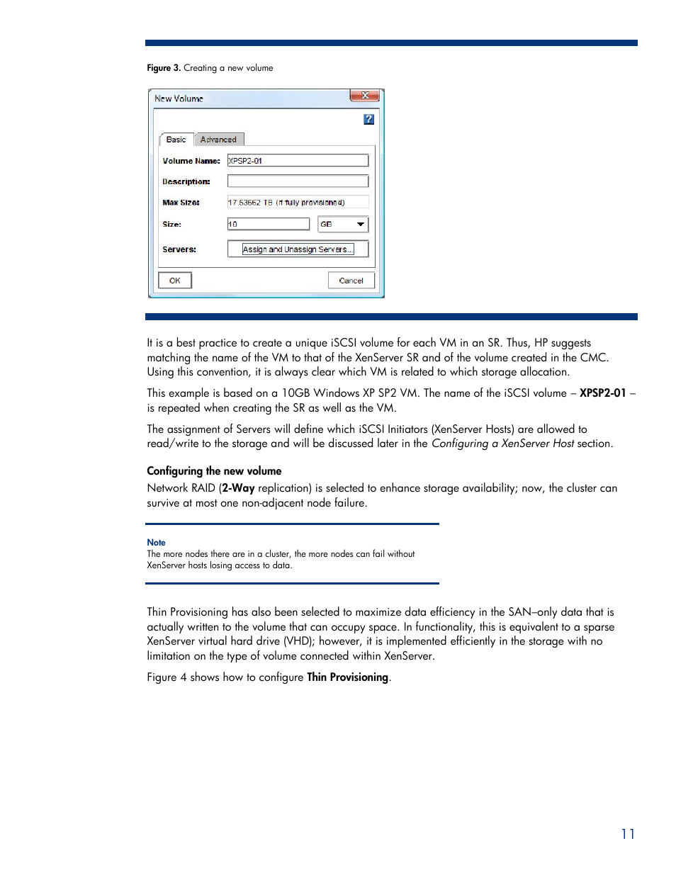 Configuring the new volume | HPP Enterprises P4000 SAN User Manual | Page 11 / 63