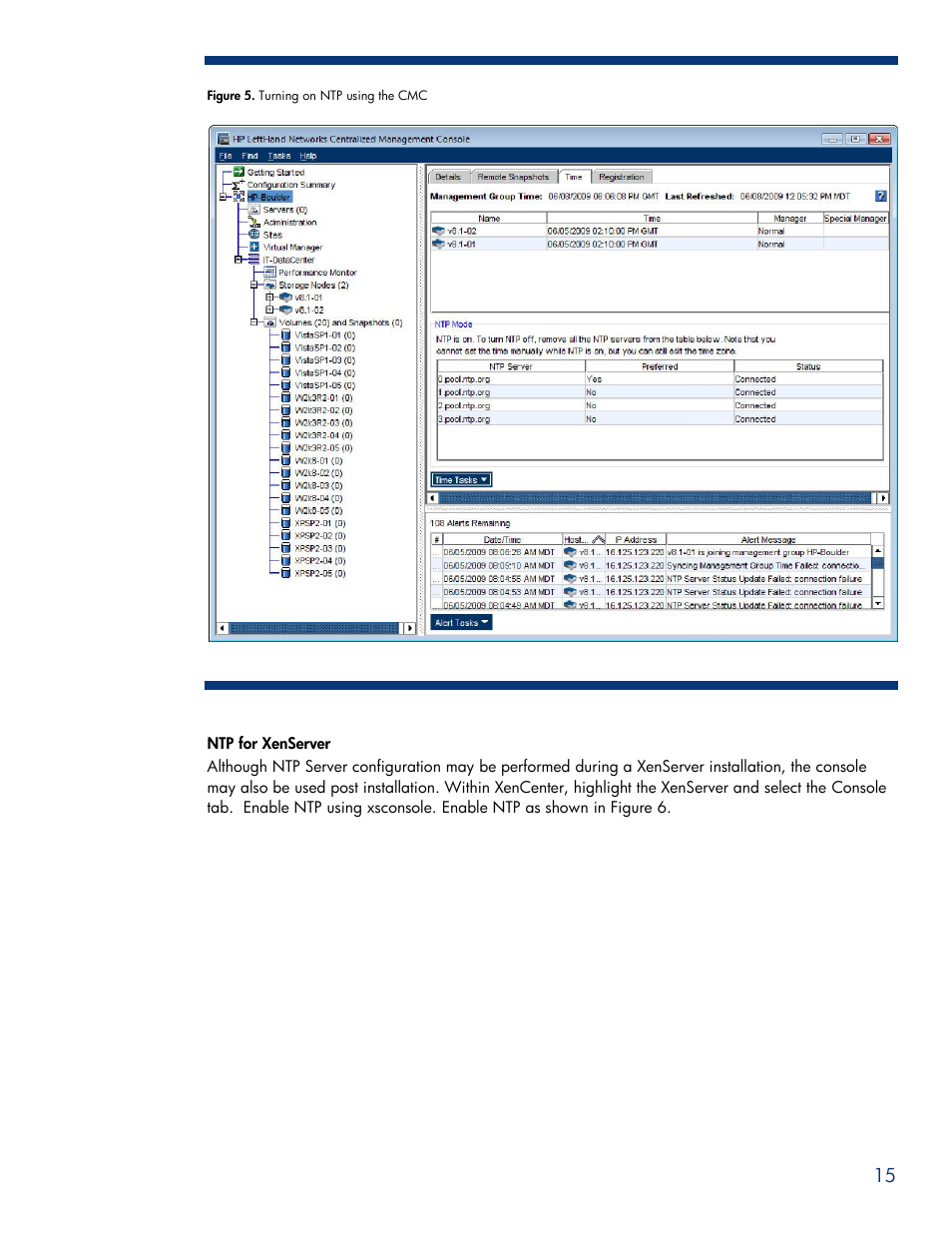 Ntp for xenserver | HPP Enterprises P4000 SAN User Manual | Page 15 / 63