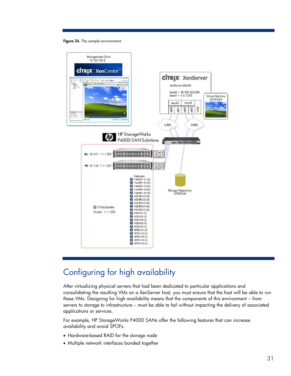 Configuring for high availability | HPP Enterprises P4000 SAN User Manual | Page 31 / 63