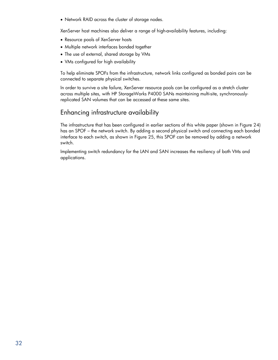 Enhancing infrastructure availability | HPP Enterprises P4000 SAN User Manual | Page 32 / 63