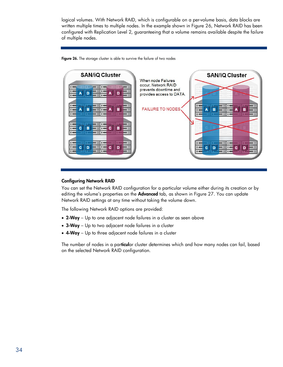 Configuring network raid | HPP Enterprises P4000 SAN User Manual | Page 34 / 63