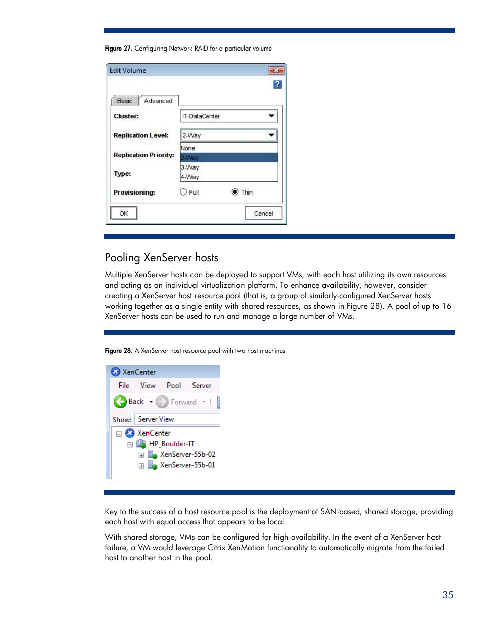 Pooling xenserver hosts | HPP Enterprises P4000 SAN User Manual | Page 35 / 63