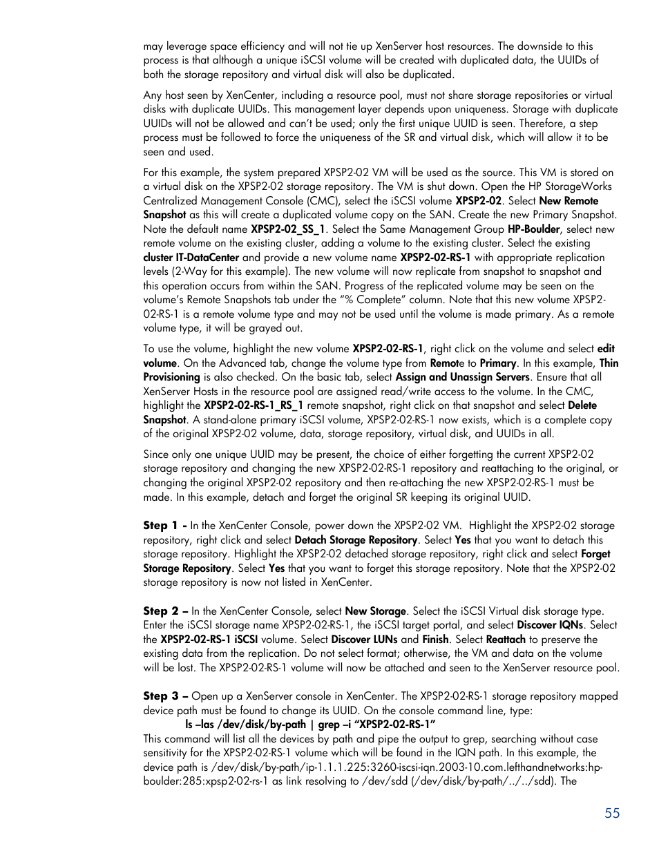 HPP Enterprises P4000 SAN User Manual | Page 55 / 63