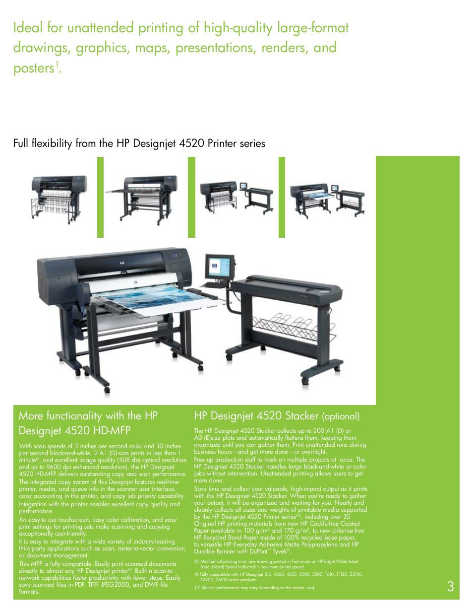 Hp designjet 4520 stacker, Optional) | HPP Enterprises DESIGNJET 4520 User Manual | Page 3 / 4