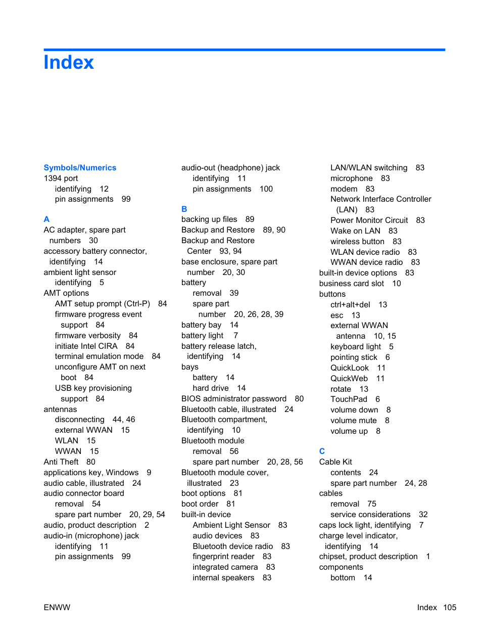 Index | HPP Enterprises 2740P User Manual | Page 113 / 117